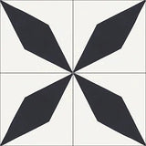 Mission Rhomboid Star Black 8"x8" Encaustic Cement Tile - Avente Tile