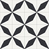 Mission Rhomboid Star Black 8"x8" Encaustic Cement Tile - Avente Tile