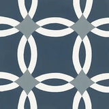 Mission Rings Navy 8"x8" Encaustic Cement Tile - Avente Tile