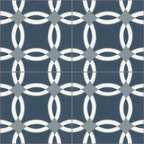 Mission Rings Navy 8"x8" Encaustic Cement Tile - Avente Tile