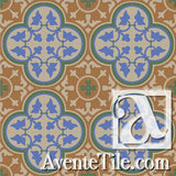 Mission Roseton A 8"x8" Encaustic Cement Tile - Avente Tile