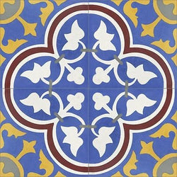 Mission Roseton B 8"x8" Encaustic Cement Tile - Avente Tile