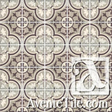 Mission Roseton Relief 5 8"x8" Encaustic Cement Tile - Avente Tile