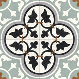 Mission Roseton Sage 8"x8" Encaustic Cement Tile - Avente Tile