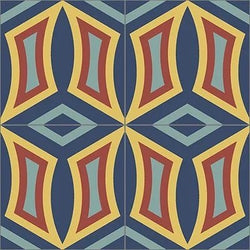 Mission Rumba Blue 8"x8" Encaustic Cement Tile - Avente Tile