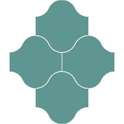 Mission San Felipe Florida Aqua 10"x10" Encaustic Cement Tile - Avente Tile