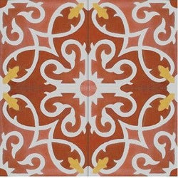 Mission Sanctuary Rouge 8"x8" Encaustic Cement Tile - Avente Tile