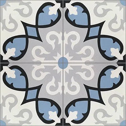 Mission Sanctuary Sky Blue 8"x8" Encaustic Cement Tile - Avente Tile