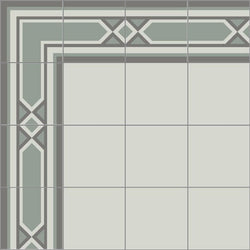 Mission Santiago Border 8"x8" Encaustic Cement Tile in Mountain Colorway - Avente Tile
