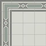 Mission Santiago Border 8"x8" Encaustic Cement Tile in Mountain Colorway - Avente Tile