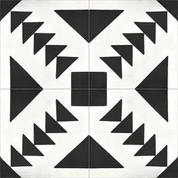 Mission Schloss Black 8"x8" Encaustic Cement Tile - Avente Tile