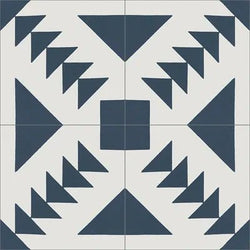 Mission Schloss Navy 8"x8" Encaustic Cement Tile - Avente Tile