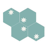 Mission Small Star Aqua 8" Hexagon Cement Tile - Avente Tile