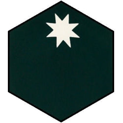 Mission Small Star Black Hexagon 8" Cement Tile - Avente Tile