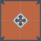 Mission Spanish Colonial & Saltillo Accent Star Navy 8"x8" Encaustic Cement Tile - Avente Tile