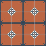 Mission Spanish Colonial & Saltillo Accent Star Navy 8"x8" Encaustic Cement Tile - Avente Tile