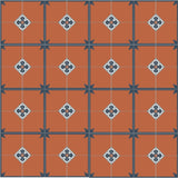 Mission Spanish Colonial & Saltillo Accent Star Navy 8"x8" Encaustic Cement Tile - Avente Tile