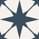 Mission Star Lattice Navy 8"x8" Encaustic Cement Tile - Avente Tile