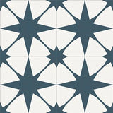 Mission Star Lattice Navy 8"x8" Encaustic Cement Tile - Avente Tile