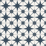 Mission Star Lattice Navy 8"x8" Encaustic Cement Tile - Avente Tile