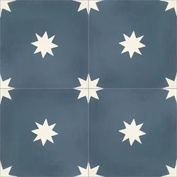 Mission Starry Night Navy 8"x8" Encaustic Cement Tile - Avente Tile