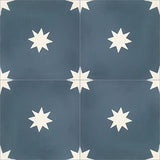 Mission Starry Night Navy 8"x8" Encaustic Cement Tile - Avente Tile