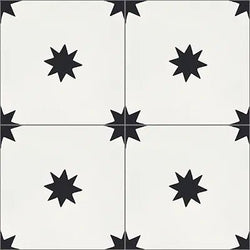 Mission Starry Night White 8"x8" Encaustic Cement Tile - Avente Tile