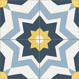 Mission Terranea Blue 8"x8" Encaustic Cement Tile - Avente Tile