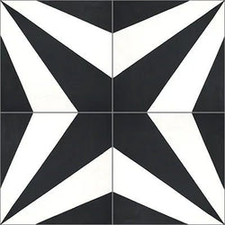 Mission Vienna Black 8"x8" Encaustic Cement Tile - Avente Tile