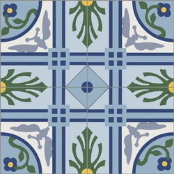Mission Violet Blue 8"x8" Encaustic Cement Tile - Avente Tile
