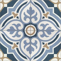 Mission Yveline Blue 8"x8" Encaustic Cement Tile - Avente Tile