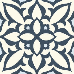 Mission Zebra Blue 8"x8" Encaustic Cement Tile - Avente Tile