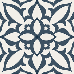 Mission Zebra Navy & White 8"x8" Encaustic Cement Tile - Avente Tile