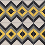 Mission Zig Zag No. 1A 4"x4" Encaustic Cement Tile - Avente Tile