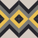 Mission Zigzag No. 1 A Colorway 8"x8" Encaustic Cement Tile - Avente Tile