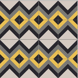 Mission Zigzag No. 1 A Colorway 8"x8" Encaustic Cement Tile - Avente Tile
