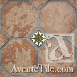 Arabesque 8" Octagon w/ dot Cement Tile