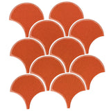 4" Conche or Fish Scale Tiles - Hazard Orange