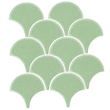4" Conche or Fish Scale Tiles - Peppermint