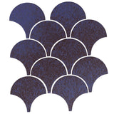 4" Conche or Fish Scale Tiles - Persian Blue