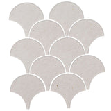 4" Conche or Fish Scale Tiles - Sierra Snow