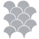 4" Conche or Fish Scale Tiles - Silver Shadow