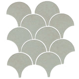 4" Conche or Fish Scale Tiles Arctic Ice Matte