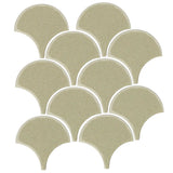 4" Conche or Fish Scale Tiles Celadon