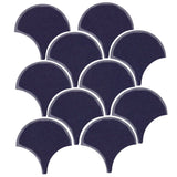 4" Conche or Fish Scale Tiles Midnight Blue
