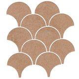 4" Conche or Fish Scale Tiles Mushroom Matte
