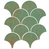 4" Conche or Fish Scale Tiles Patna Matte