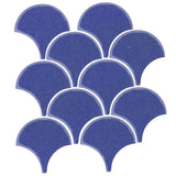 4" Conche or Fish Scale Tiles Periwinkle
