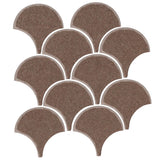 4" Conche or Fish Scale Tiles Winter Gray Matte