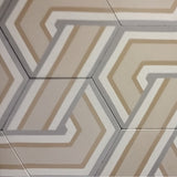  Mission Alexa 02 8" Hexagon Cement Tile Rug Detail